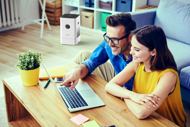 Boneco H300 Hybrid Luftbefeuchter und Luftreiniger mit automatischer Abschaltung und BONeco App Steuerung.