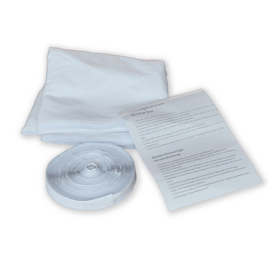 ecoQ Hot Air Stop mit Reissverschluss zur Isolierung gegen Wärme und Mücken, 25 cm breit, 30 cm hoch.