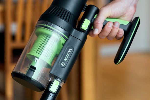 Kabelloser Staubsauger ecoQ Rena Allround mit Li-Ion Akku, HEPA-Filter und 2-in-1 Funktion.