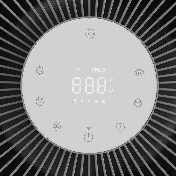 Der ecoQ CleanAir 600+ schafft bis 130 m² – Luftreiniger mit leiser Leistung & integrierter Anzeige für beste Luftqualität.