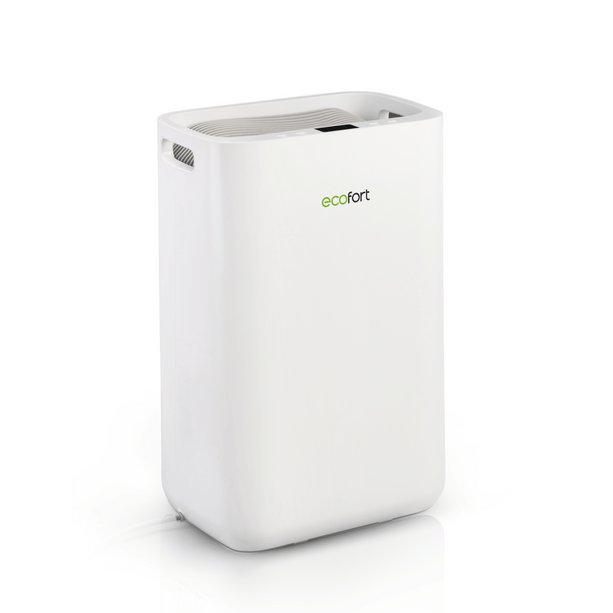 Trockene Luft, geringer Verbrauch: ecoQ DryAir 13L entfeuchtet Räume bis 30 m² besonders leise – ideal für Schlafzimmer & Wohnbereiche.