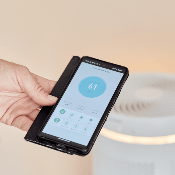 ecoQ HumidAir E300+: Ultra-leiser Luftbefeuchter für Räume bis 40 m² mit waschbarem Filter – sparsam, hygienisch & ideal für Schlafzimmer.