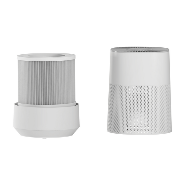 2 Funktionen – 1 Gerät: ecoQ H400+Hybrid für frische, saubere Luft in Räumen bis 50 m² – hygienisch & platzsparend.
