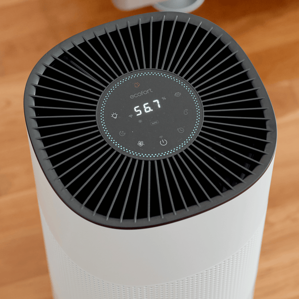 Platz sparen & Luftqualität verbessern: ecoQ HumidAir H400+Hybrid reinigt & befeuchtet Räume leise & energiesparend.