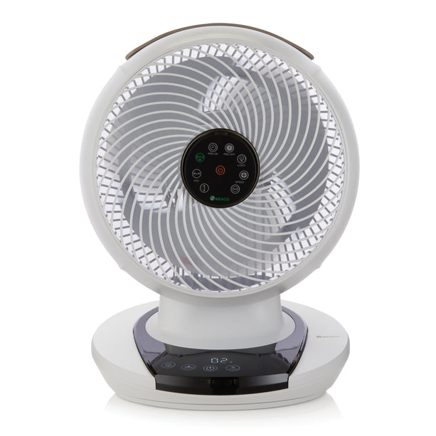 Meaco Air360° Tischventilator mit Multi-Swing-Funktion und ultra-leisem Betrieb, ideal für alle Räume.