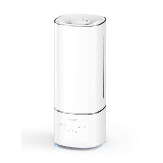 ecoQ HumidAir U400: ultraschall Luftbefeuchter mit Hygrostat, 3 Betriebsstufen und 7-farbigem Licht.