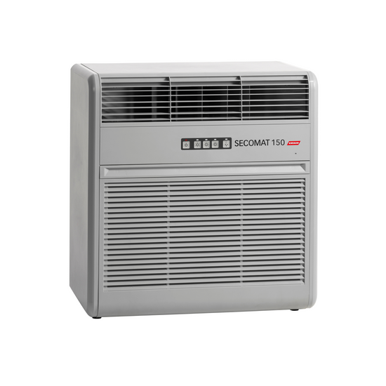 Secomat 150 Wäschetrockner mit Wandmontage in einem Mehrfamilienhaus, energieeffizient und benutzerfreundlich.