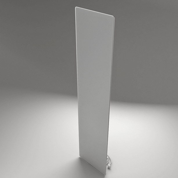 ZenSwiss Deluxe 570W Infrarotpanel in elegantem Design, Abmessungen 40 x 170 cm, montiert an der Decke.