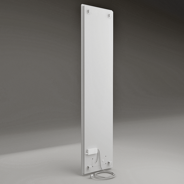 Infrarotpanel ZenSwiss Deluxe 570W in mattem Weiss, geeignet für Deckenmontage, elegantes flaches Design.