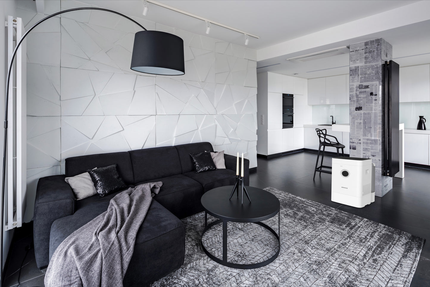 Boneco H400 Hybrid Luftbefeuchter und Luftreiniger mit intuitiver Steuerung und elegantem Design.
