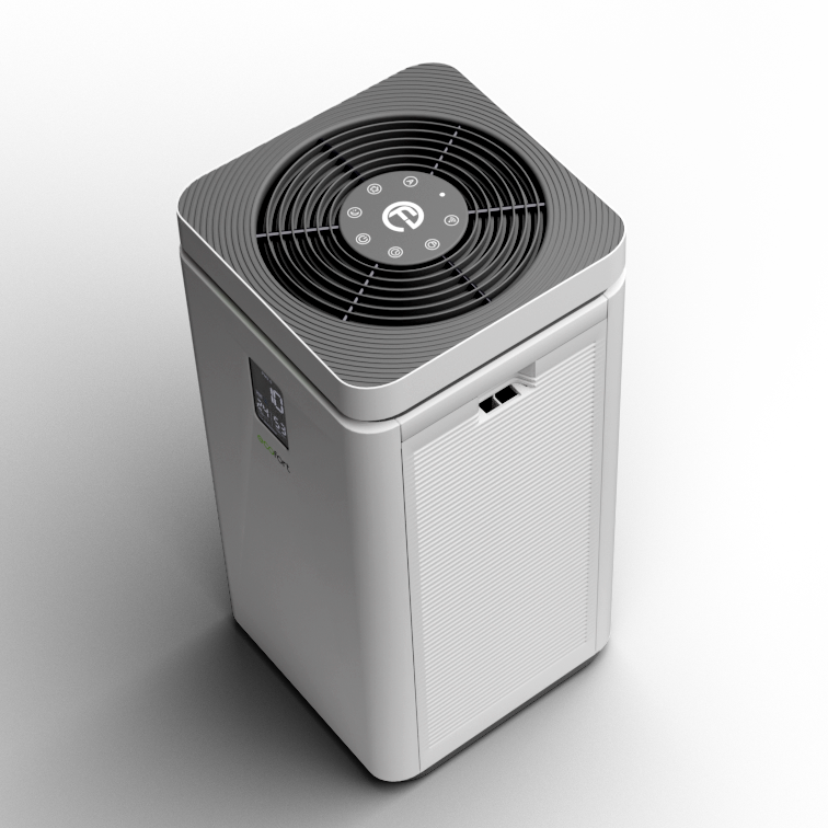 ecoQ CleanAir 800+ Luftreiniger mit 5 Betriebsstufen und HEPA-Filter H13, geeignet für Räume bis 160 m².