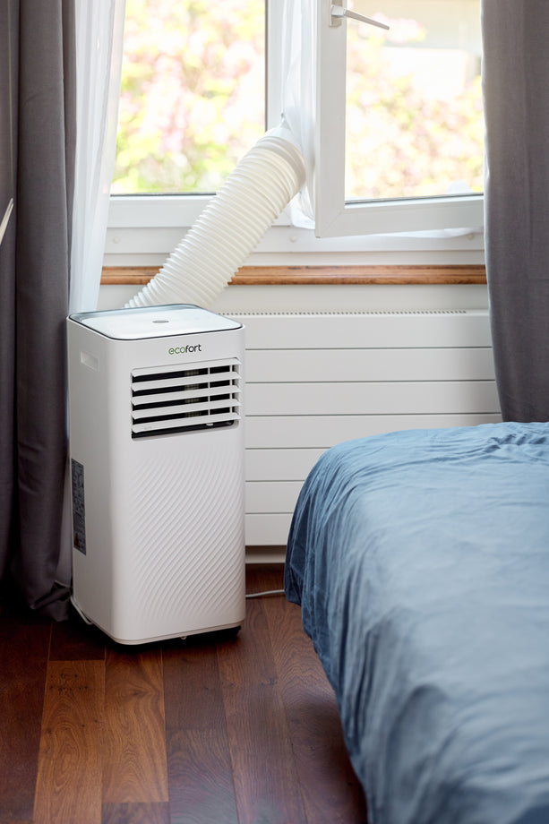 ecoQ CoolAir 7+ mobiles Klimagerät für Räume bis 20 m² mit WLAN-Fernsteuerung und Energieeffizienzklasse A.