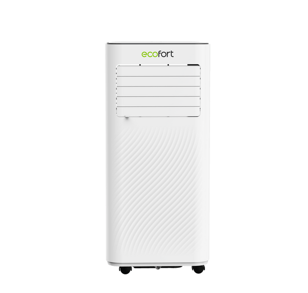 ecoQ CoolAir 7+ mobiles Klimagerät, 7000 BTU, geeignet für Räume bis 20 m², Wi-Fi Fernsteuerung.
