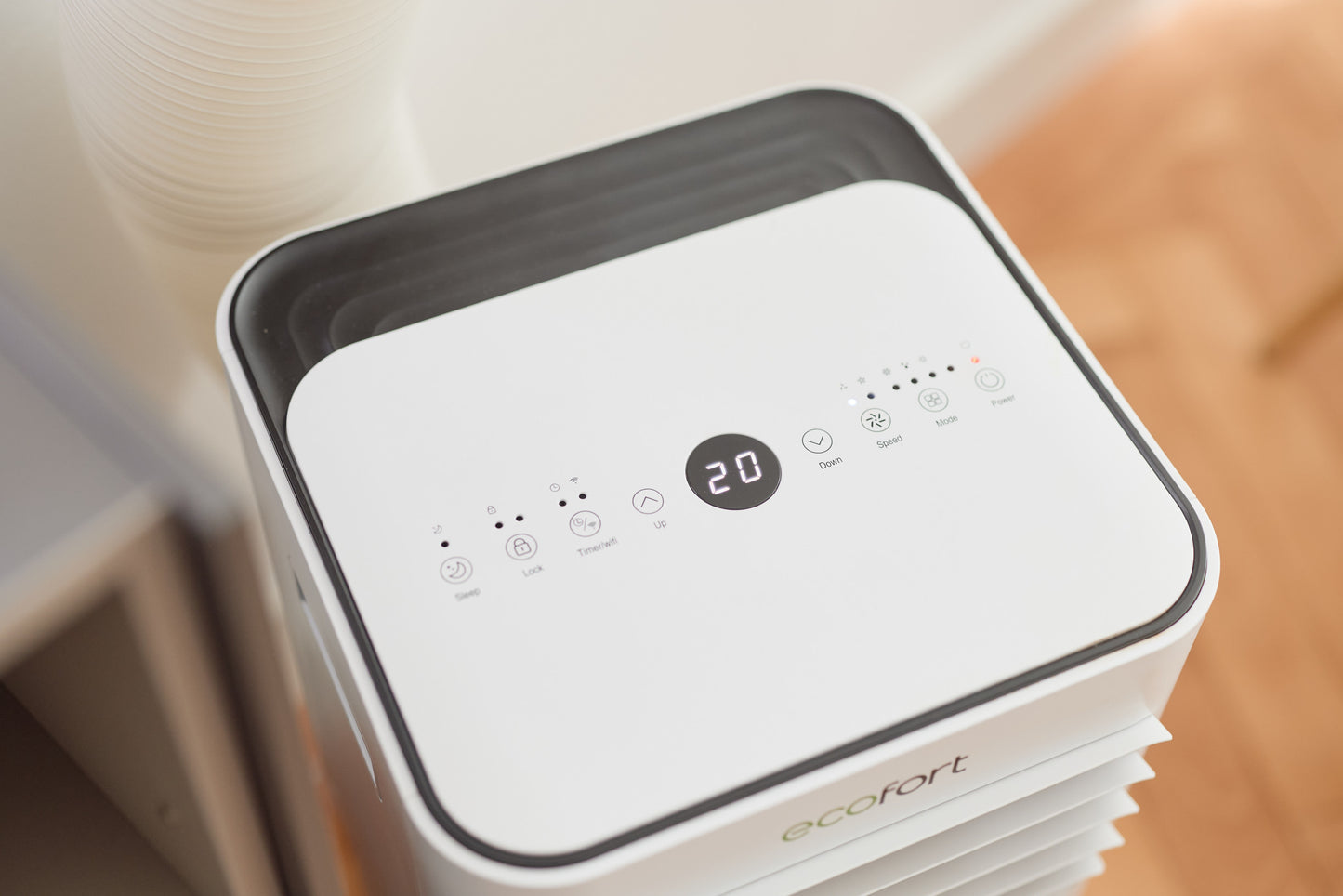 ecoQ CoolAir 7+ mobiles Klimagerät für Räume bis 20 m², energieeffizient und fernsteuerbar via Wi-Fi.