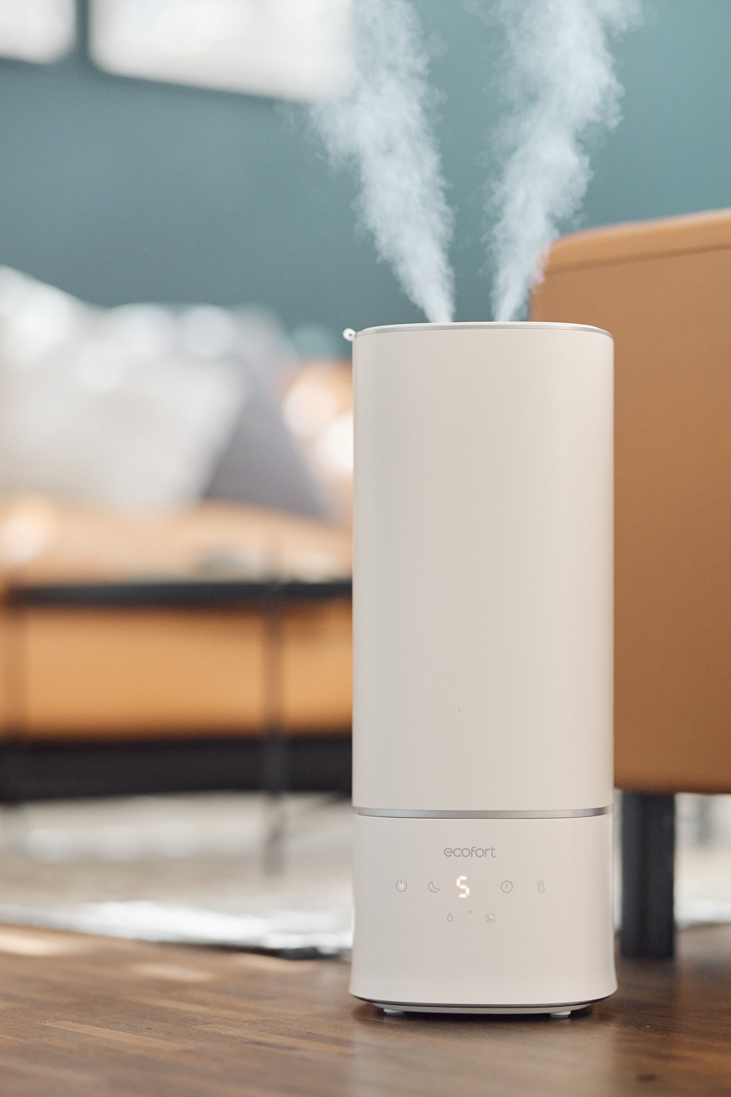 ecoQ HumidAir U400 Luftbefeuchter mit Ultraschall-Technologie, 3 Betriebsstufen und Hygrostat.