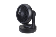 Der ecoQ SilentAir Tavo Tischventilator in Schwarz mit 3 Steuerungsmöglichkeiten, Smart-Modus und Schwenkfunktion.