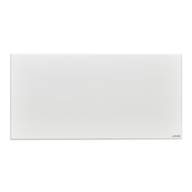 Infrarotheizung ecoheat Classic 900 mit metallischem Design, montierbar an der Decke, 900 Watt Heizleistung.
