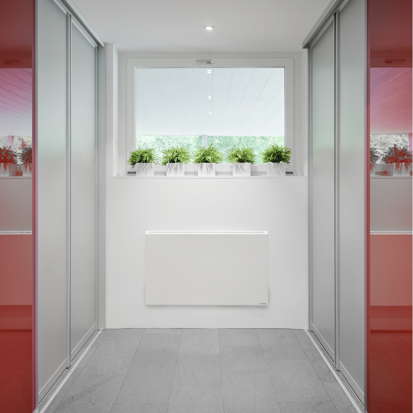 ecoheat Hybrid-T 1000 für effizientes Heizen, Wandmontage, 1000 W Heizleistung, 3 Betriebsstufen, ideal als Frostschutz.