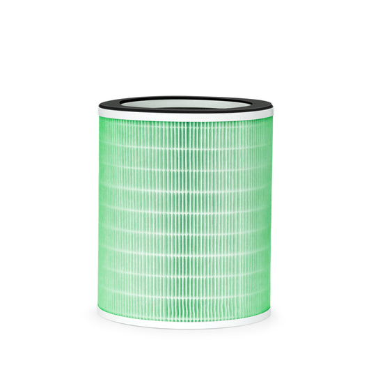 ecoQ CleanAir 400 Ersatzfilter mit Aktivkohle und HEPA-Technologie in grau.
