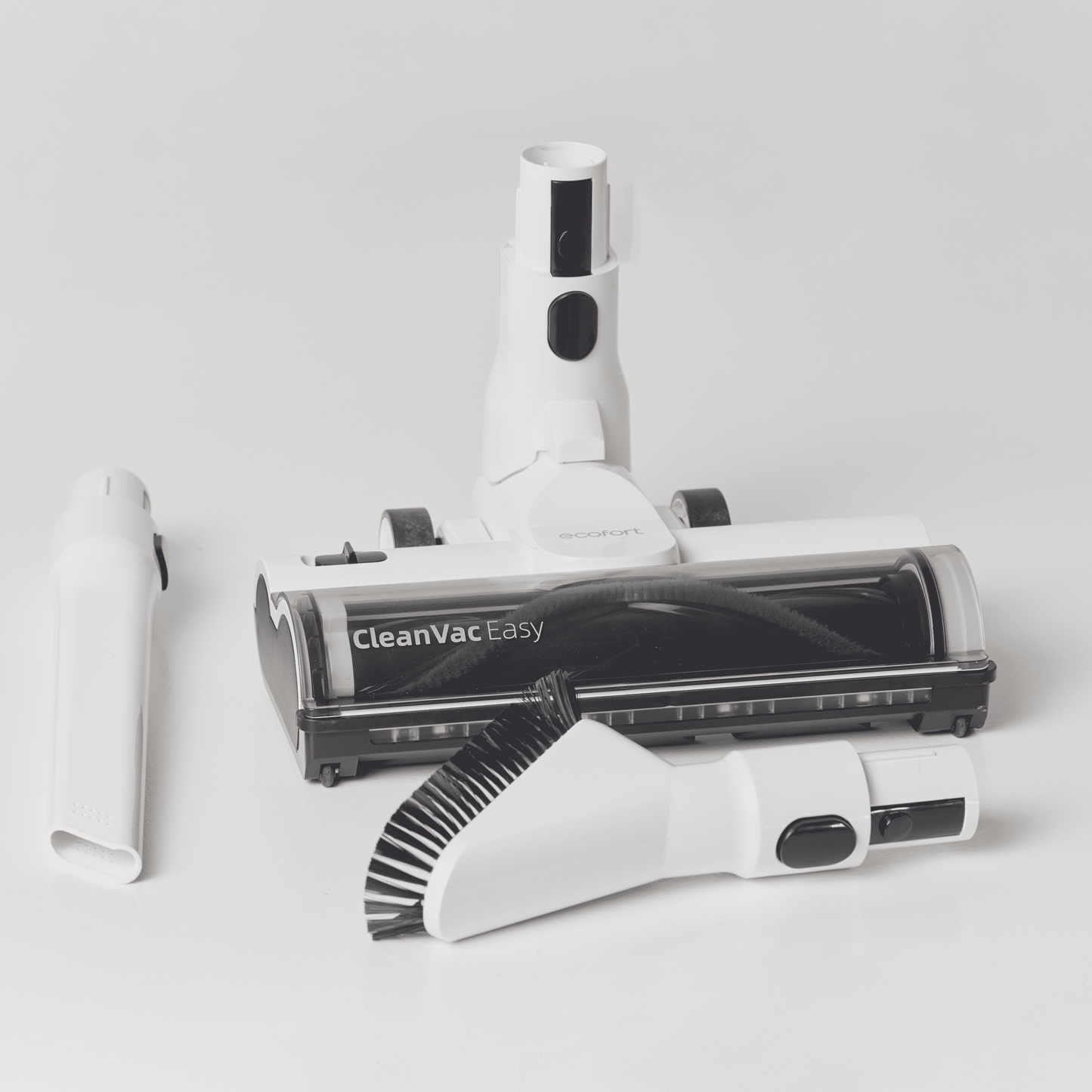 ecoQ CleanVac Easy kabelloser Staubsauger mit leichtem Design und wechselbarem Akku für Parkett.