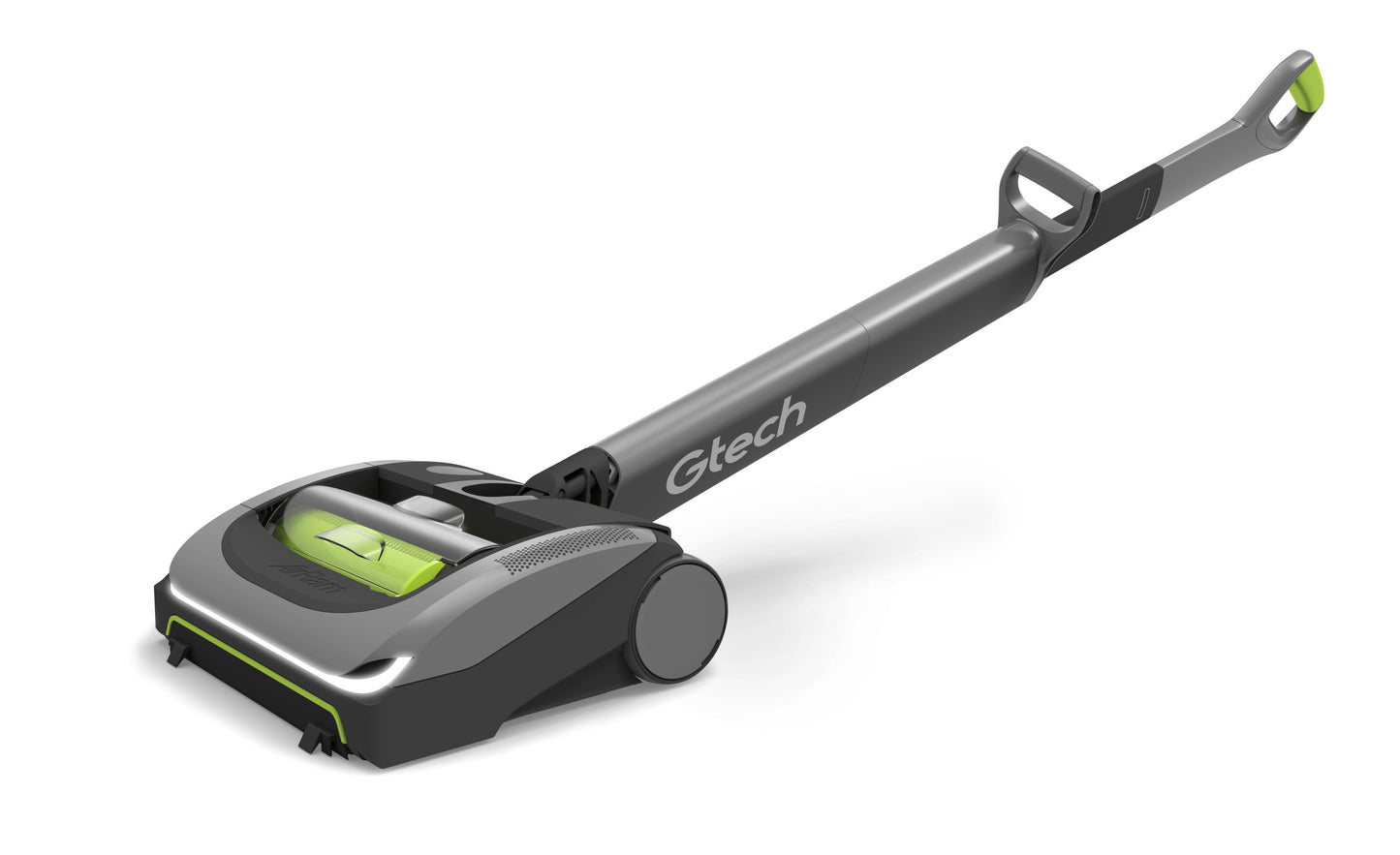 Gtech AirRam kabelloser Staubsauger mit waschbarem Dauerfilter und integrierter Beleuchtung.