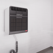 Energieeffizienter Krüger secomat 4 Wäschetrockner mit App-Konnektivität und umweltfreundlichem Design.