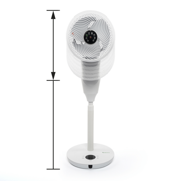 Meaco Air360° Standventilator mit Multi-Swing-Funktion und ultraleisem Betrieb von 20 Dezibel.