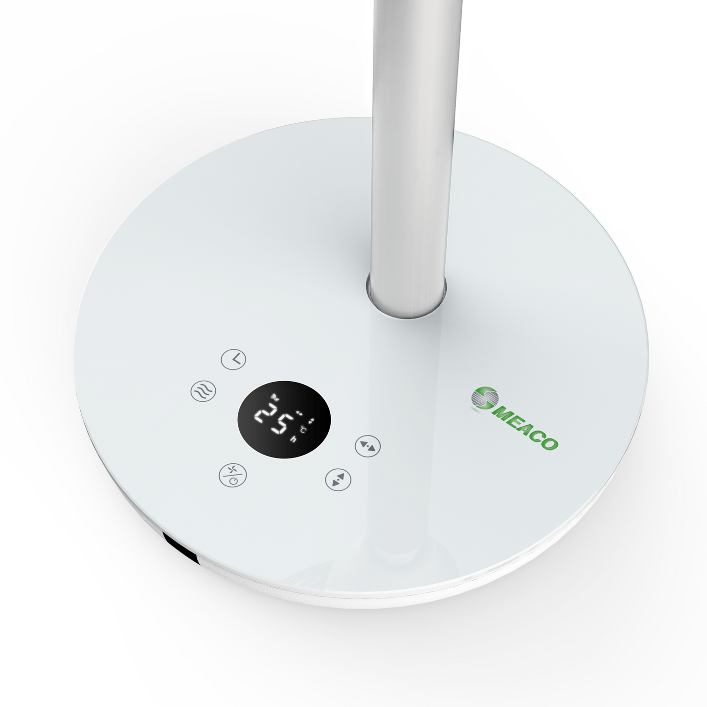 Meaco Air360° Standventilator mit ultraleisem Betrieb ab 20 Dezibel und Multi-Swing-Funktion.