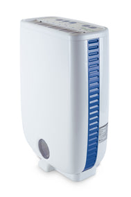 Meaco DD8L Luftentfeuchter in Weiss mit Bedienelementen und Hygrostat.