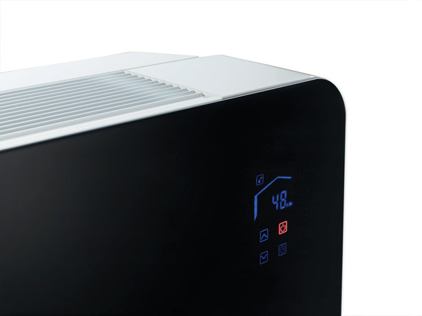 Meaco PowerDry Luftentfeuchter in Schwarz mit 53 Litern für effiziente Trocknung und edles Design.