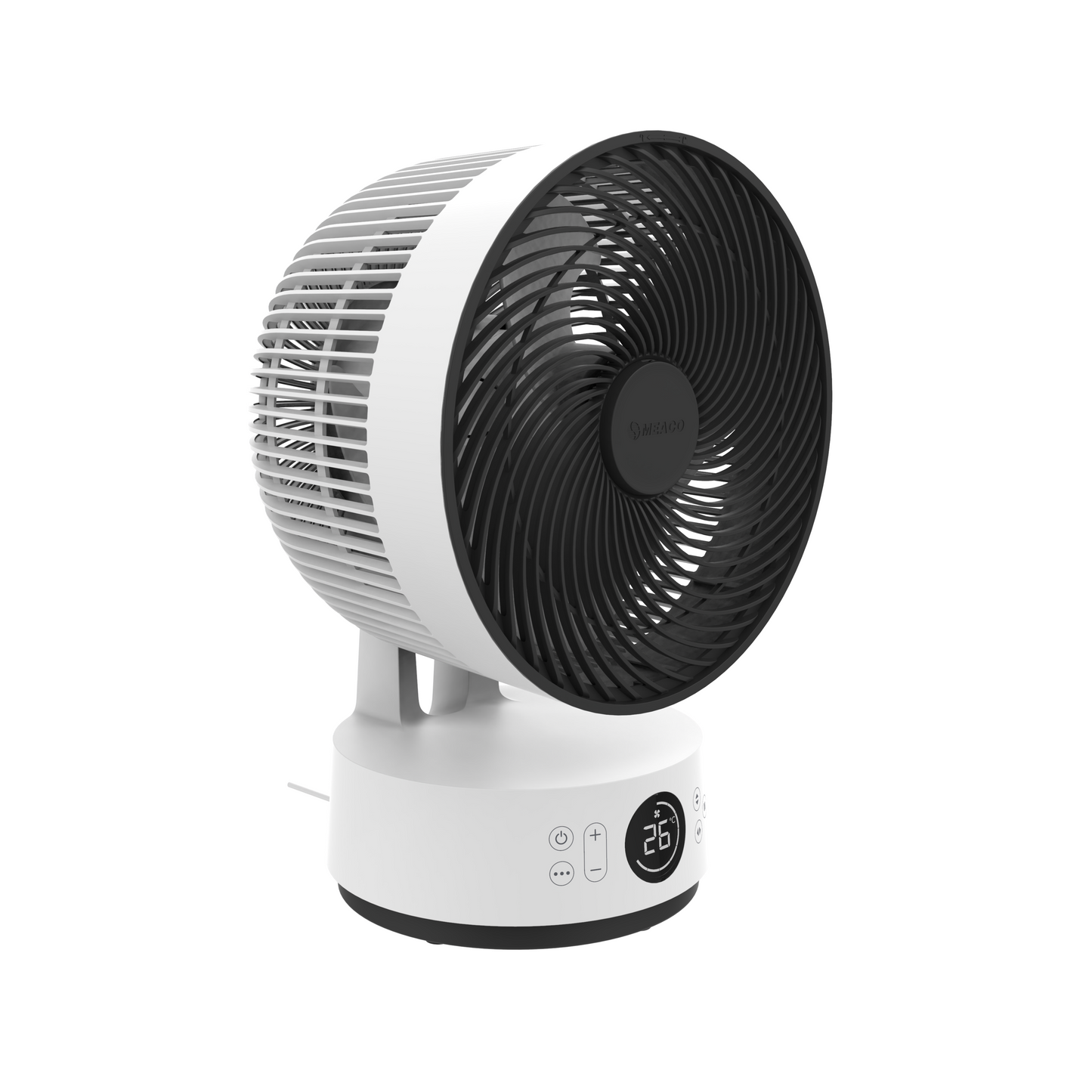 Meaco Sefte Tischventilator mit leuchtender Fernbedienung und verstecktem Tragegriff, ultra-leise 25 dB.