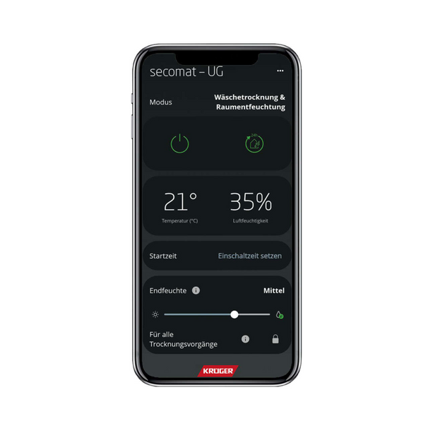 Secomat 8 von Krüger: Trocknet effizient für bis zu 10 Parteien. Steuerung per App, Energieklasse A, langlebig und wartungsarm.