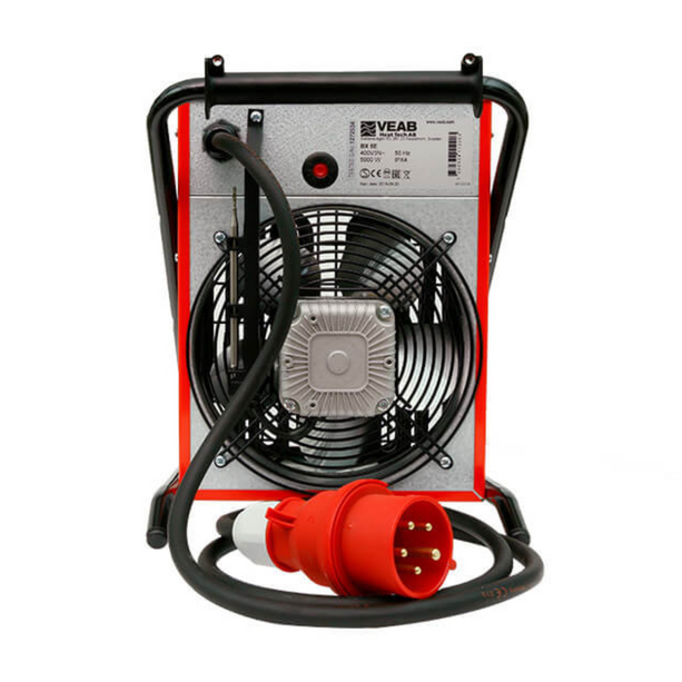 Veab BX 5E Heizlüfter, portabel, spritzwassergeschützt, 5000 Watt Heizleistung, Sicherheitszertifiziert, 400V.