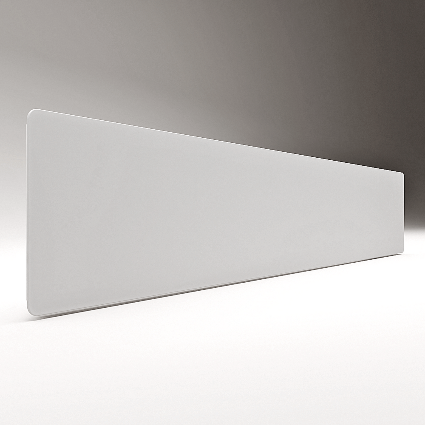 ZenSwiss Deluxe Infrarotpanel in Matt Weiss, 30x170 cm, an der Decke montiert für effiziente Heizleistung.