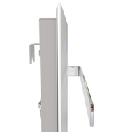 Glanzweisser Handtuchtrockner ZenSwiss furo 52 x 160 cm mit integrierter Touch-Steuerung und zwei Handtuchhaltern.