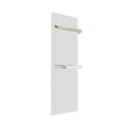 Handtuchtrockner ZenSwiss furo in Matt Weiss, 52 x 120 cm mit integrierter Touch-Steuerung und 2 Handtuchhaltern.