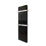 ZenSwiss furo Handtuchtrockner in Glanz Schwarz, 52 x 120 cm, modernes Design mit Touch-Steuerung.