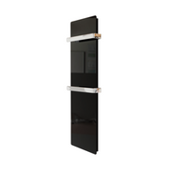 ZenSwiss furo Handtuchtrockner in matt schwarz, 42 x 160 cm, elegantes Design mit hochwertiger Glasfront.